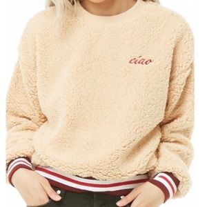 Winter CIAO Letter Print Round Neck Sweatshirt
